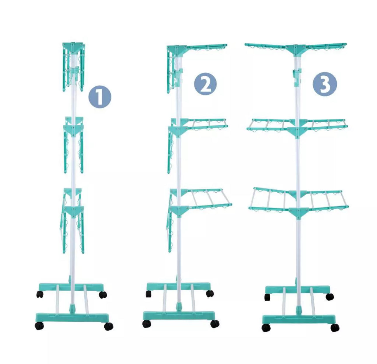 3 Tier Clothes Airer On Wheels