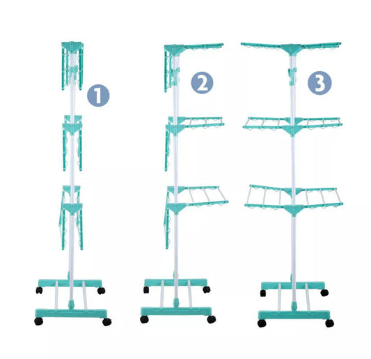 3 Tier Clothes Airer On Wheels