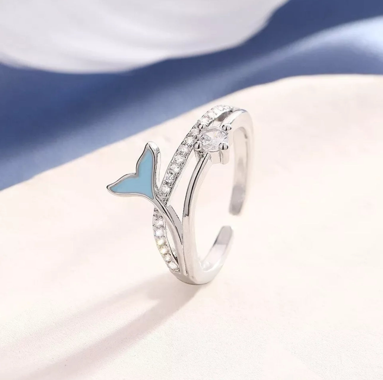 Adjustable Mermaid Tail Crystal Ring