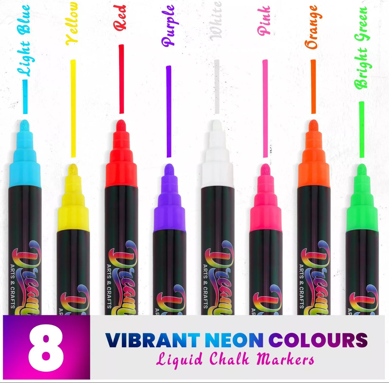 8pc Neon Liquid Chalk Markers