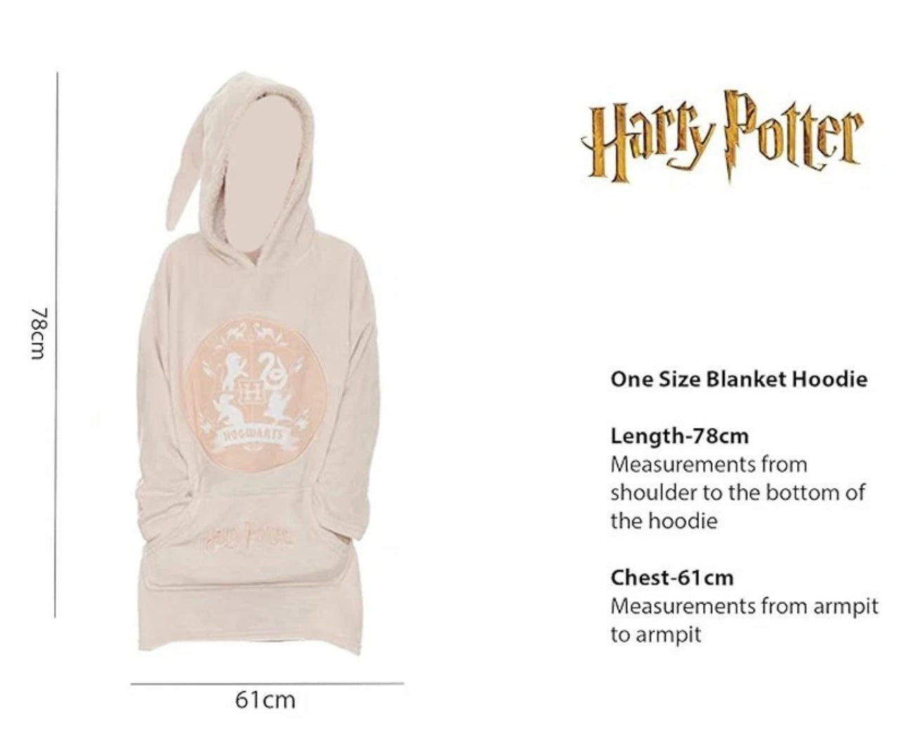 Girls Pink Wizard Hooded Blanket 7-13yrs