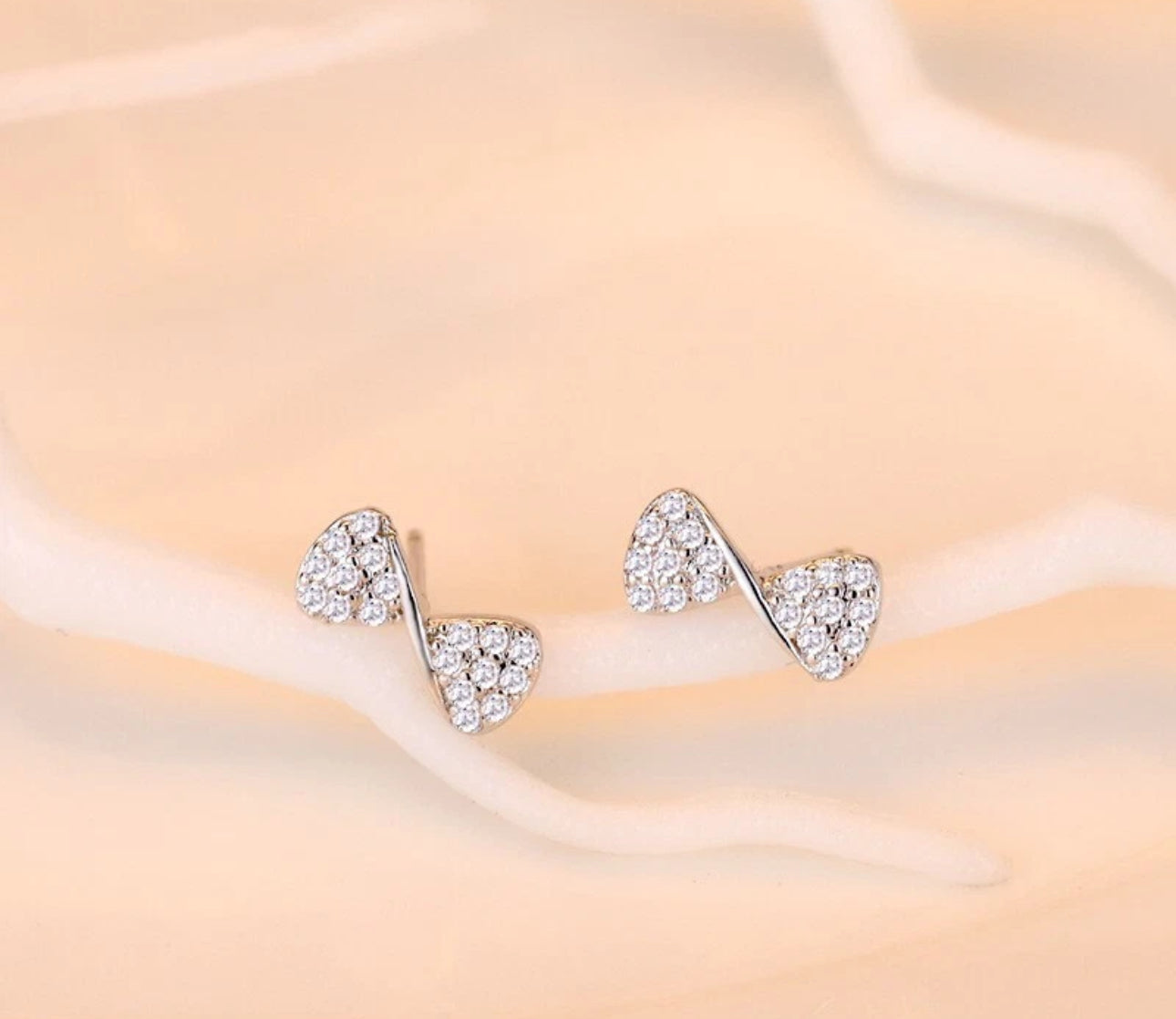 Crystal Bow Tie Earrings