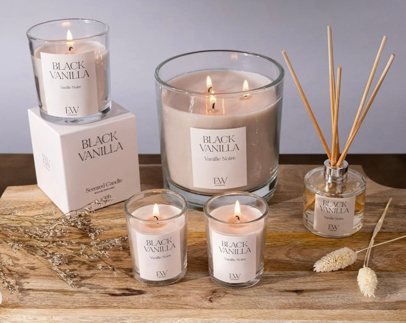 Black Vanilla Home Scent Set