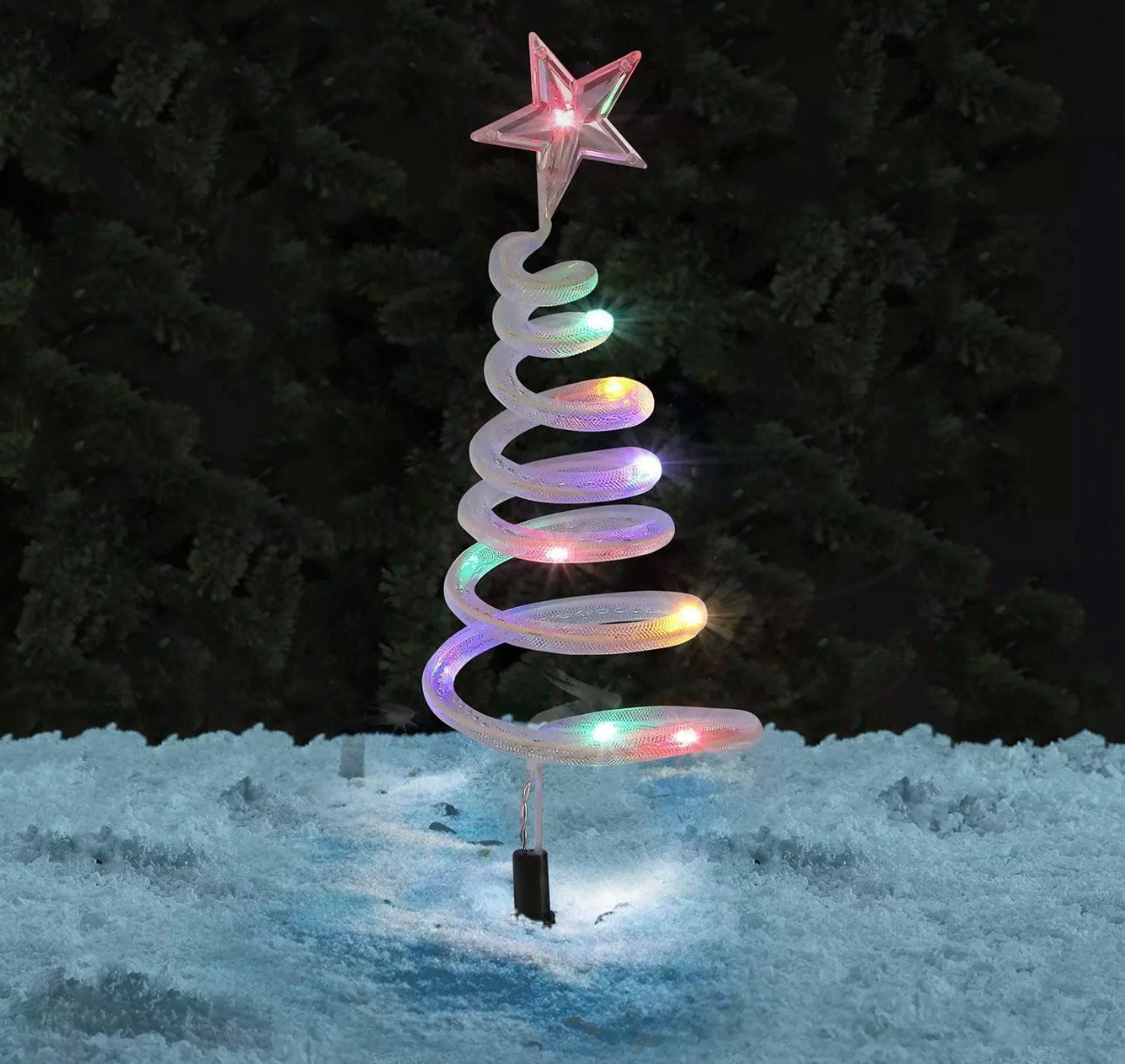 4x LED Spiral Christmas Tree Pathway Lights