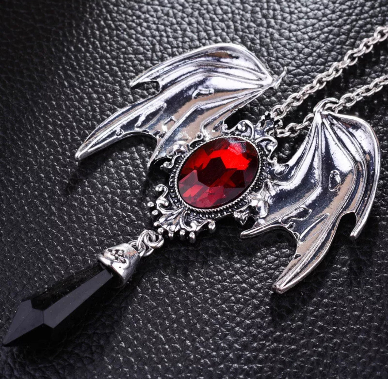 Gothic Vampire Red Teardrop Necklace