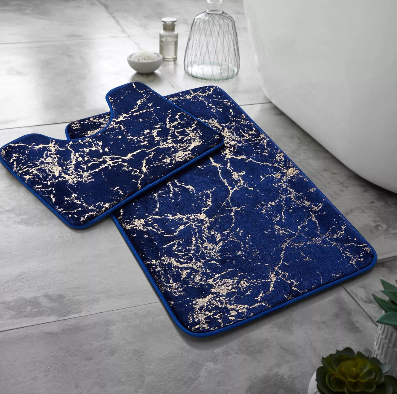 Non-Slip Glitter Bath Mat Set