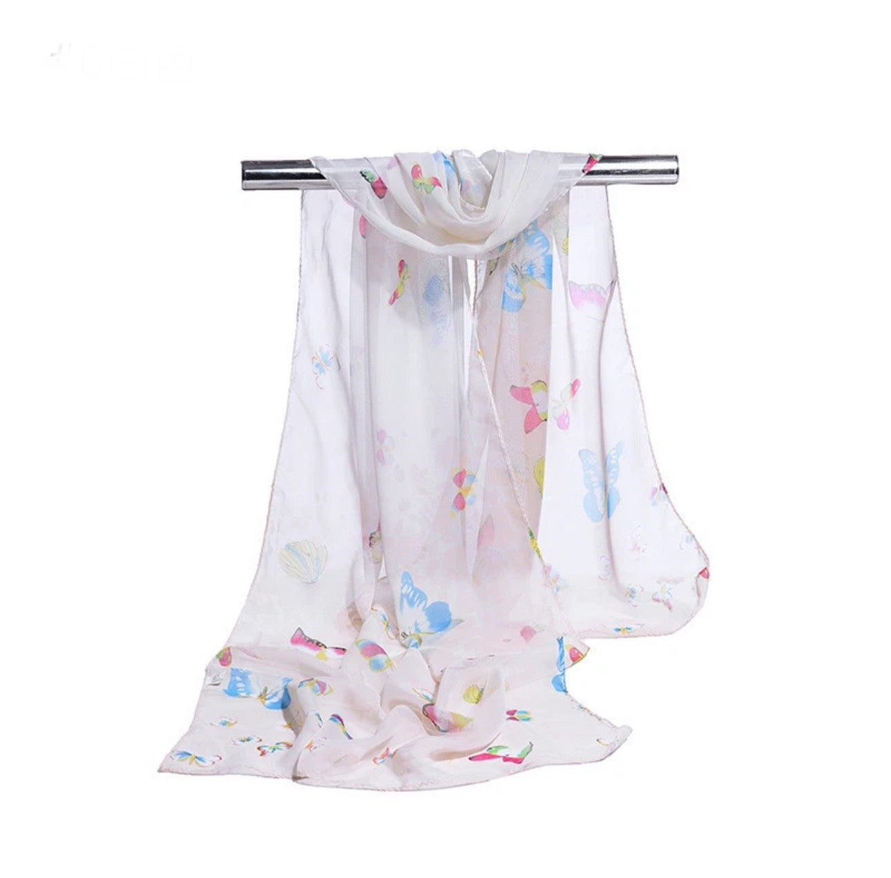 Ladies Butterfly Print Chiffon Scarf