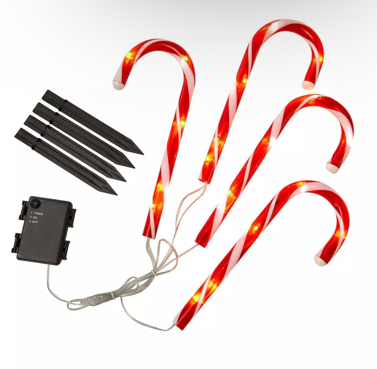 4pc Candy Cane LED Pathway Lights