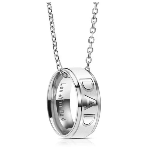 Silver Plated Love You Dad Pendant
