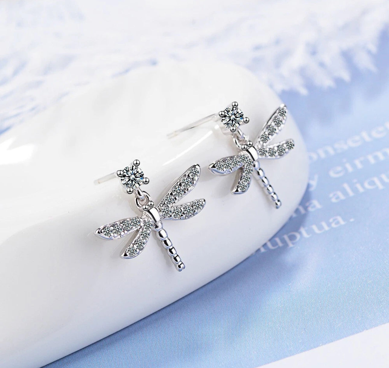 Crystal Dragonfly Earrings