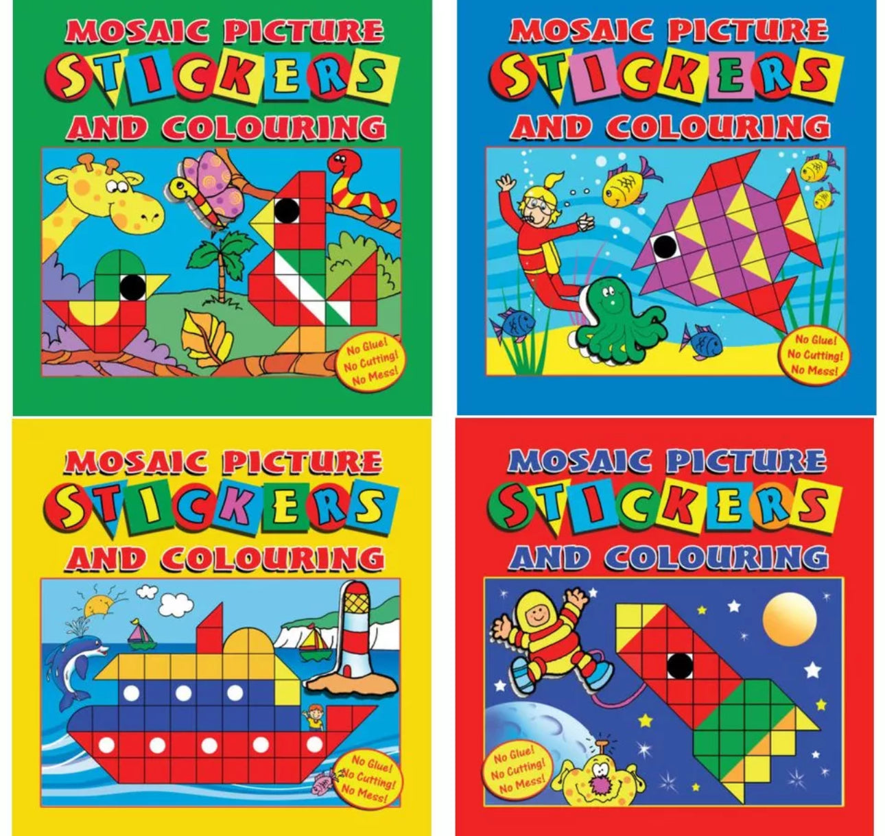 Set of 4 Mosaic Sticker Picture Books