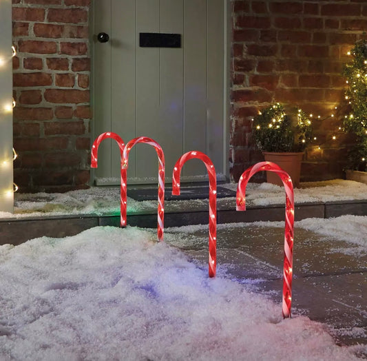 4pc Candy Cane LED Pathway Lights