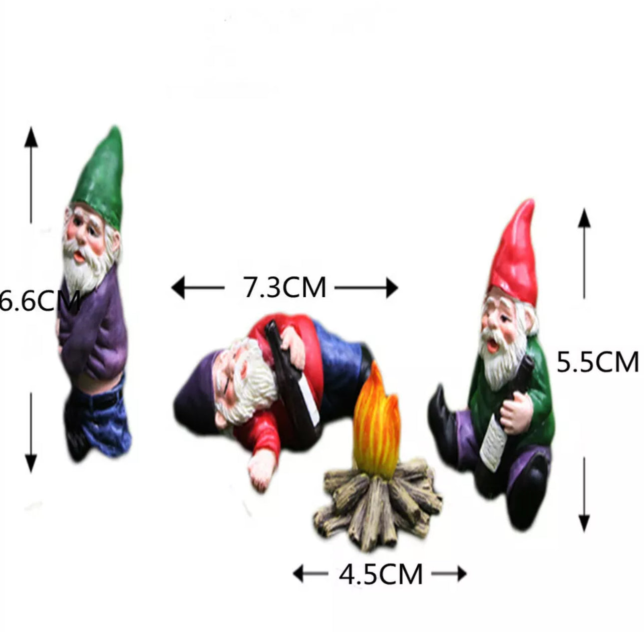 Fairy Garden Drunk Gnomes 4pc Set