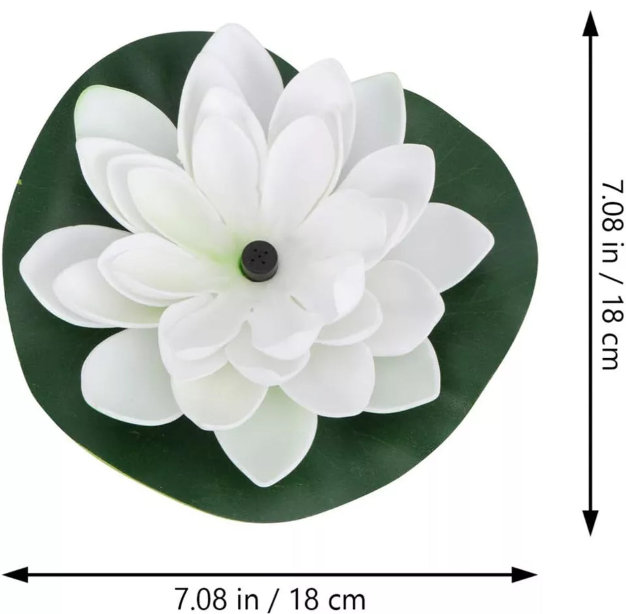 Solar Powered Floating Fountain White Lotus Flower