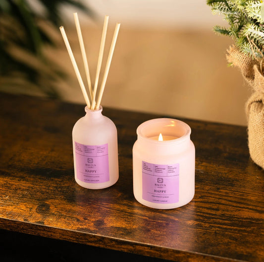 Grapefruit Rose Candle & Diffuser Set