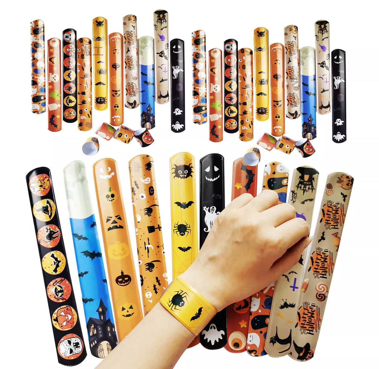 24pc Halloween Snap Bands For Party Favours