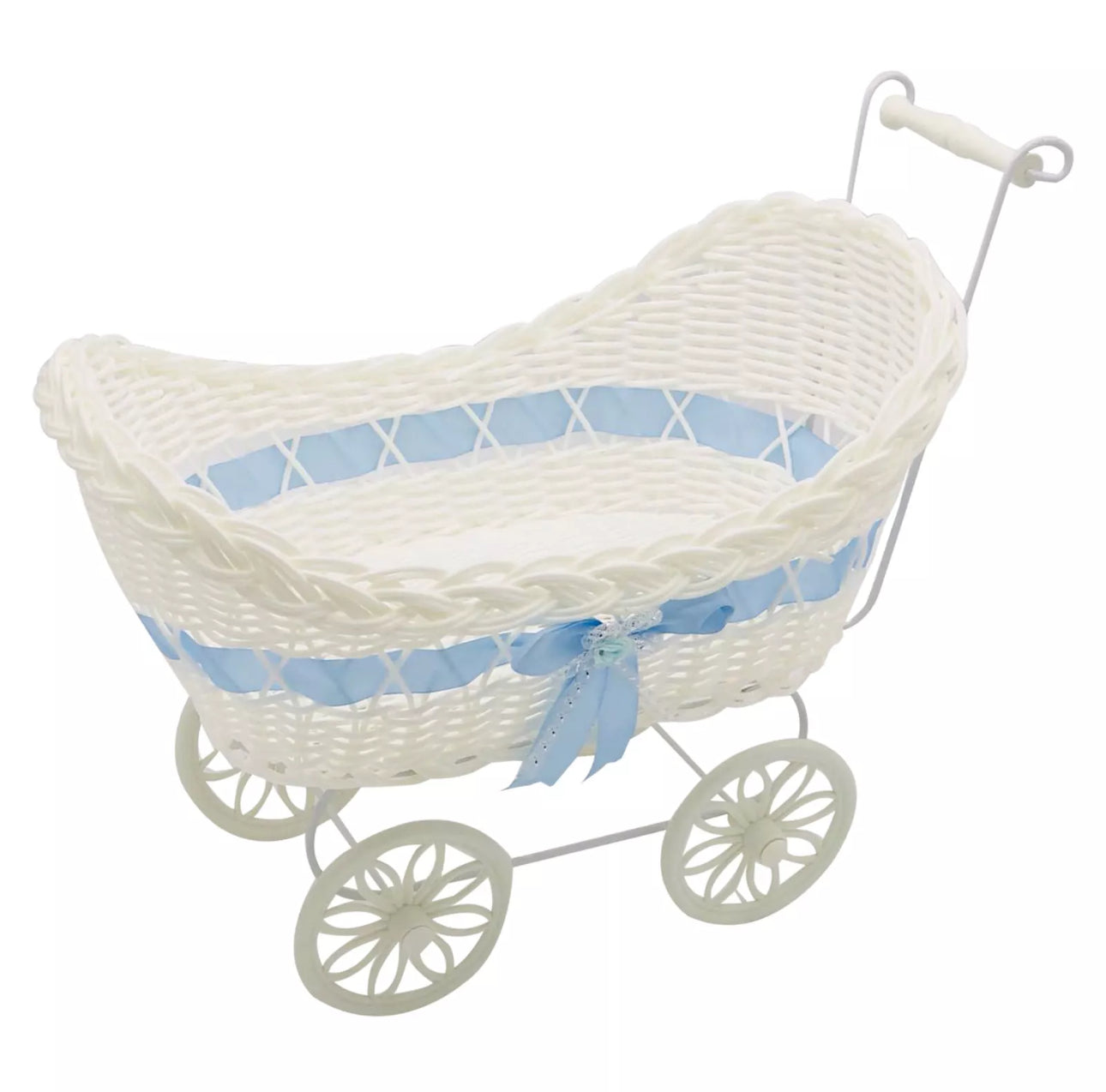 Pram Shaped Wicker Basket For Hampers (Basket only)