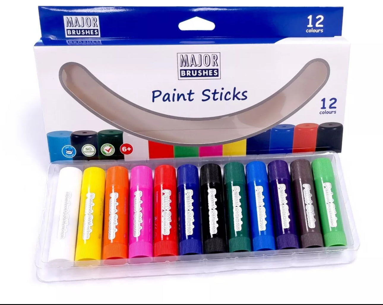12pc Coloured Paint Sticks