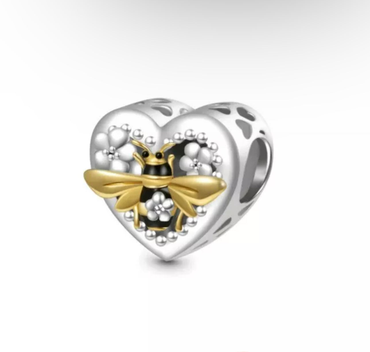 Dancing Bee Heart Charm