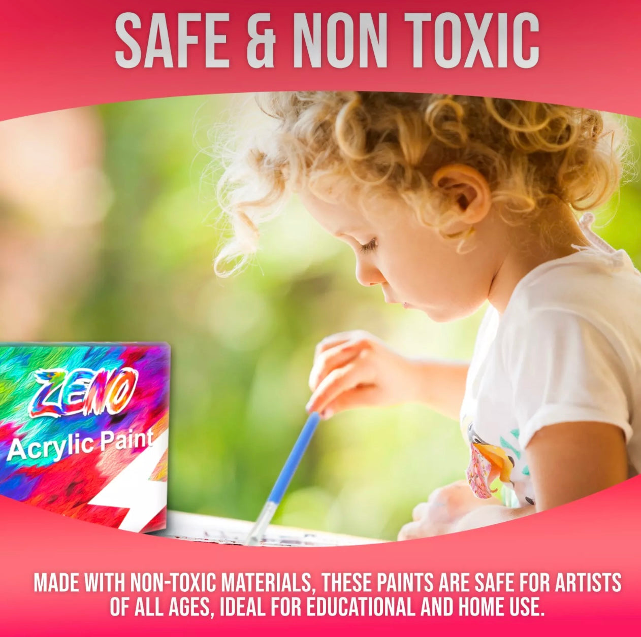 24pc Acrylic Paint Set & 3 Brushes