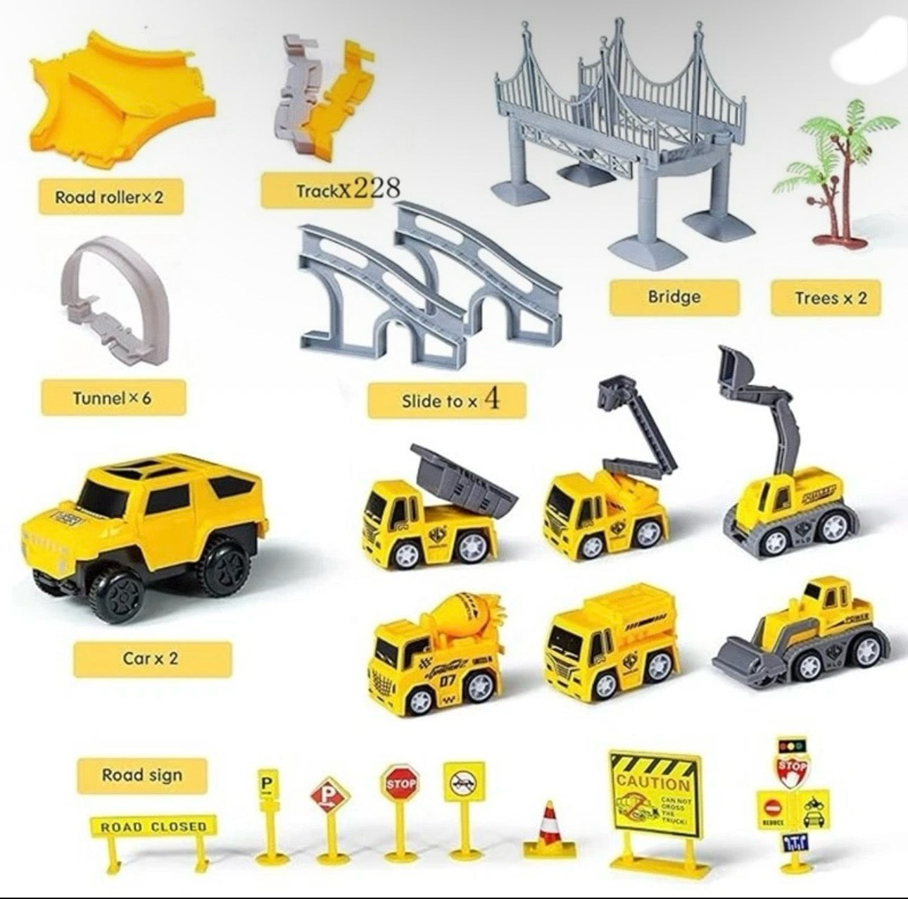 259pc Construction Vehicle Track Set