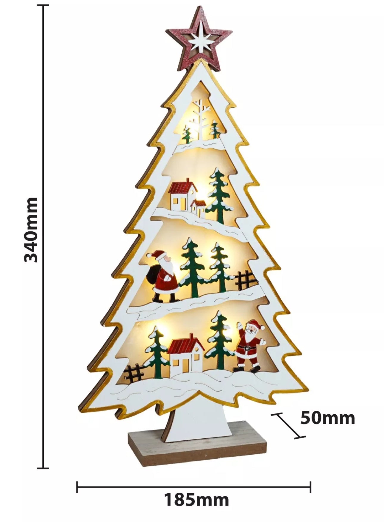 Light Up Christmas Tree Village Scene