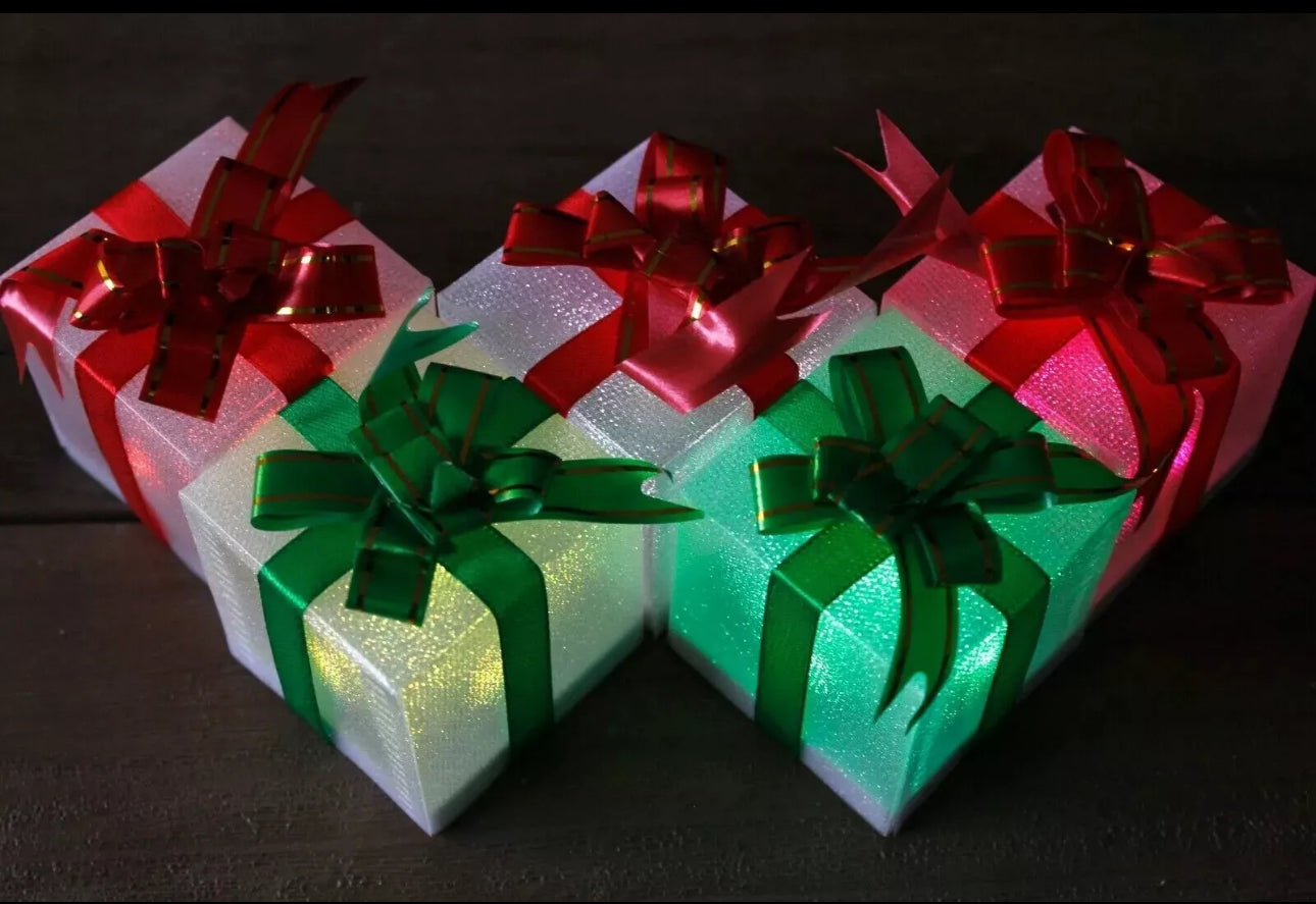 5x LED Mini Gift Box Decorations