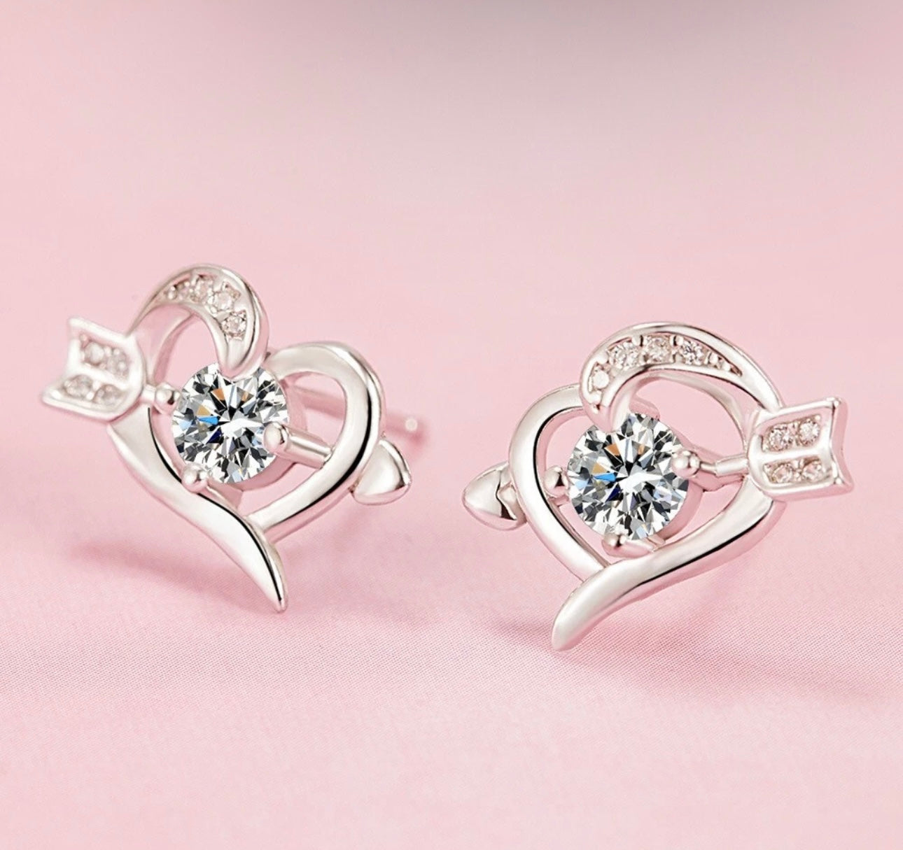 Arrow Love Heart Earrings
