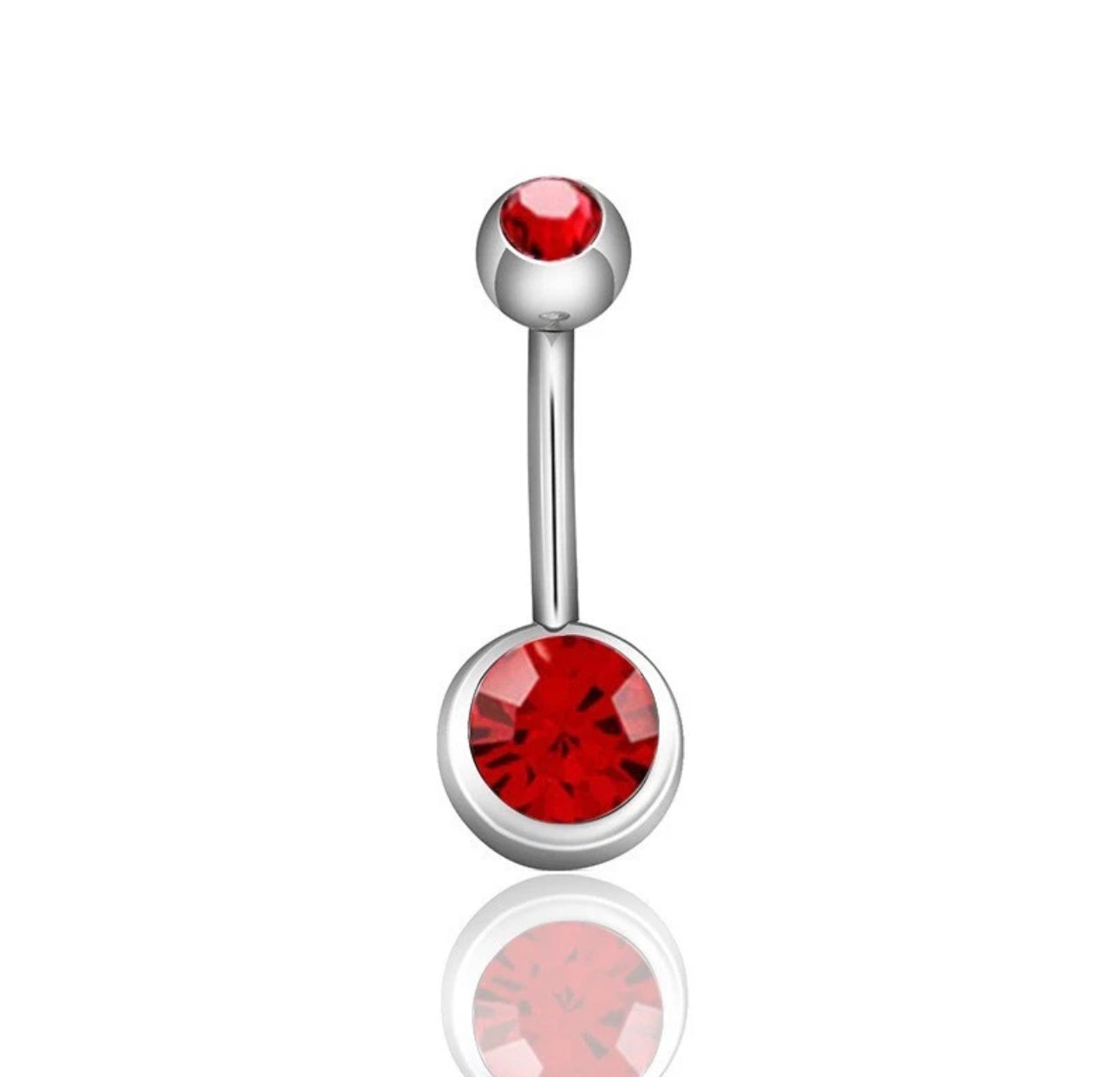 Coloured Crystal Belly Button Bar