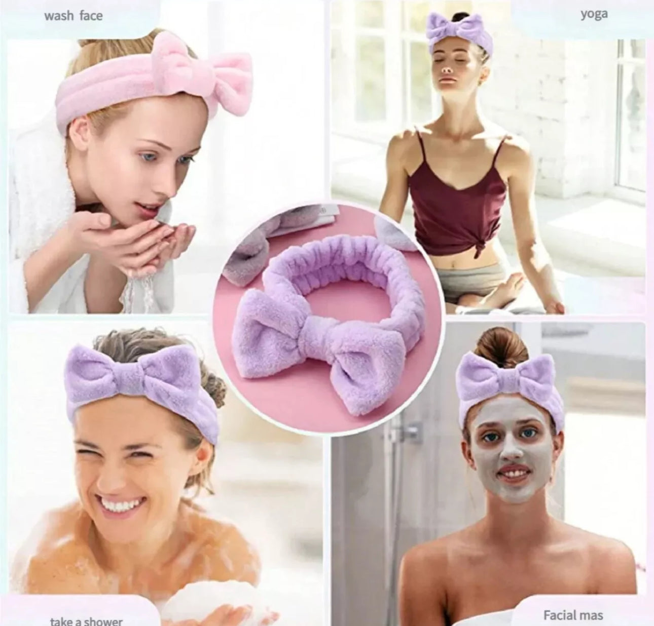 3pcs Spa Headband/ Wristband Face Wash Set
