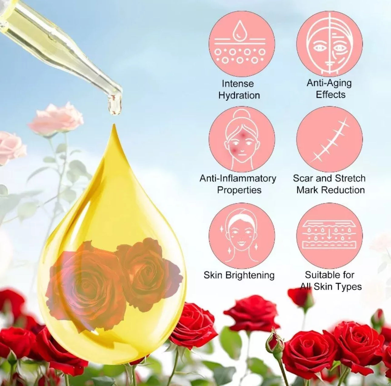 60ml Rose & Vitamin E Face and Body Oil