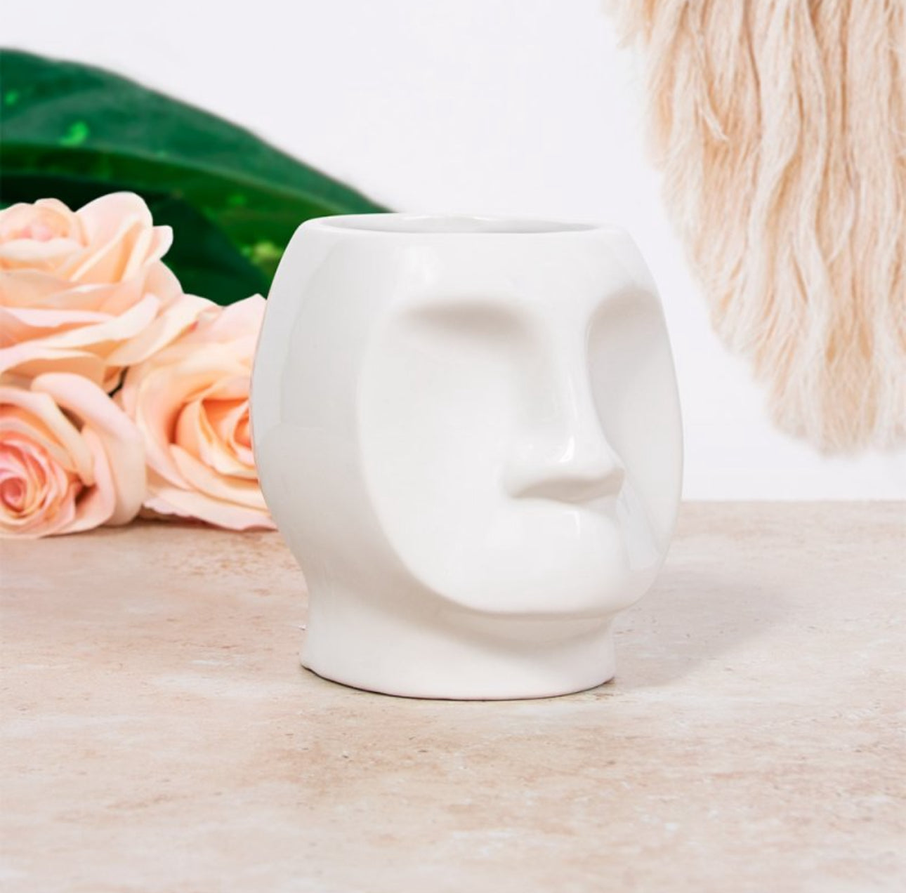 Ceramic Face Shaped Planter