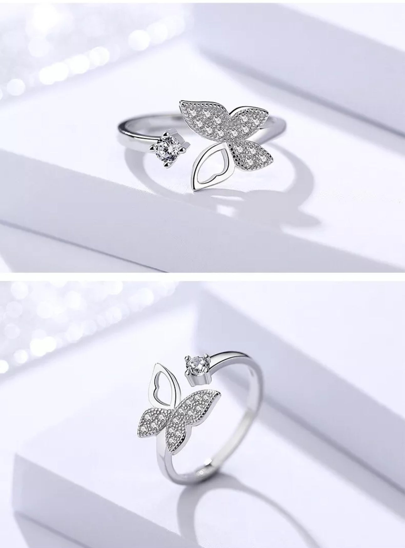 Crystal Butterfly Ring