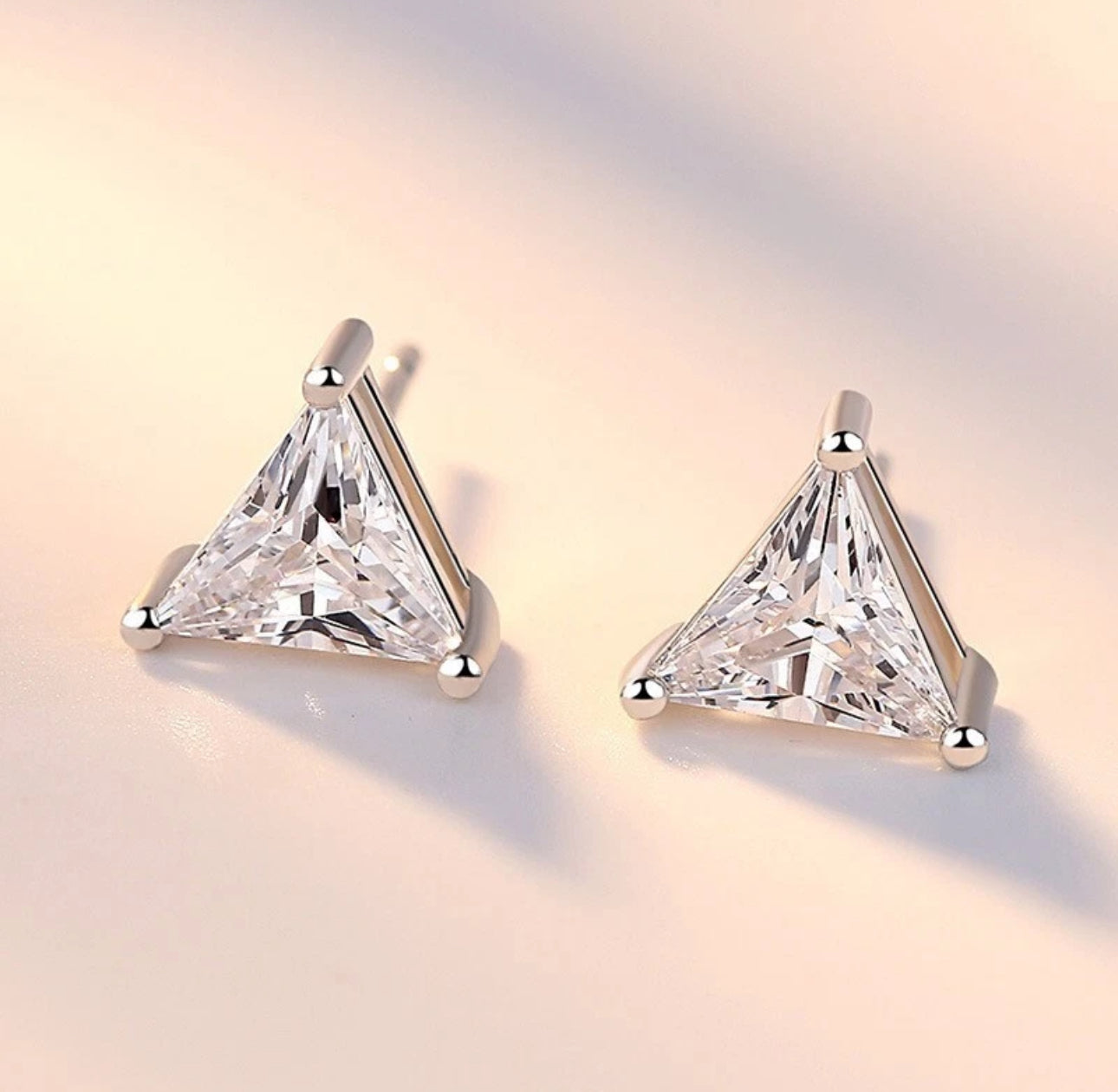 Crystal Triangle Earrings