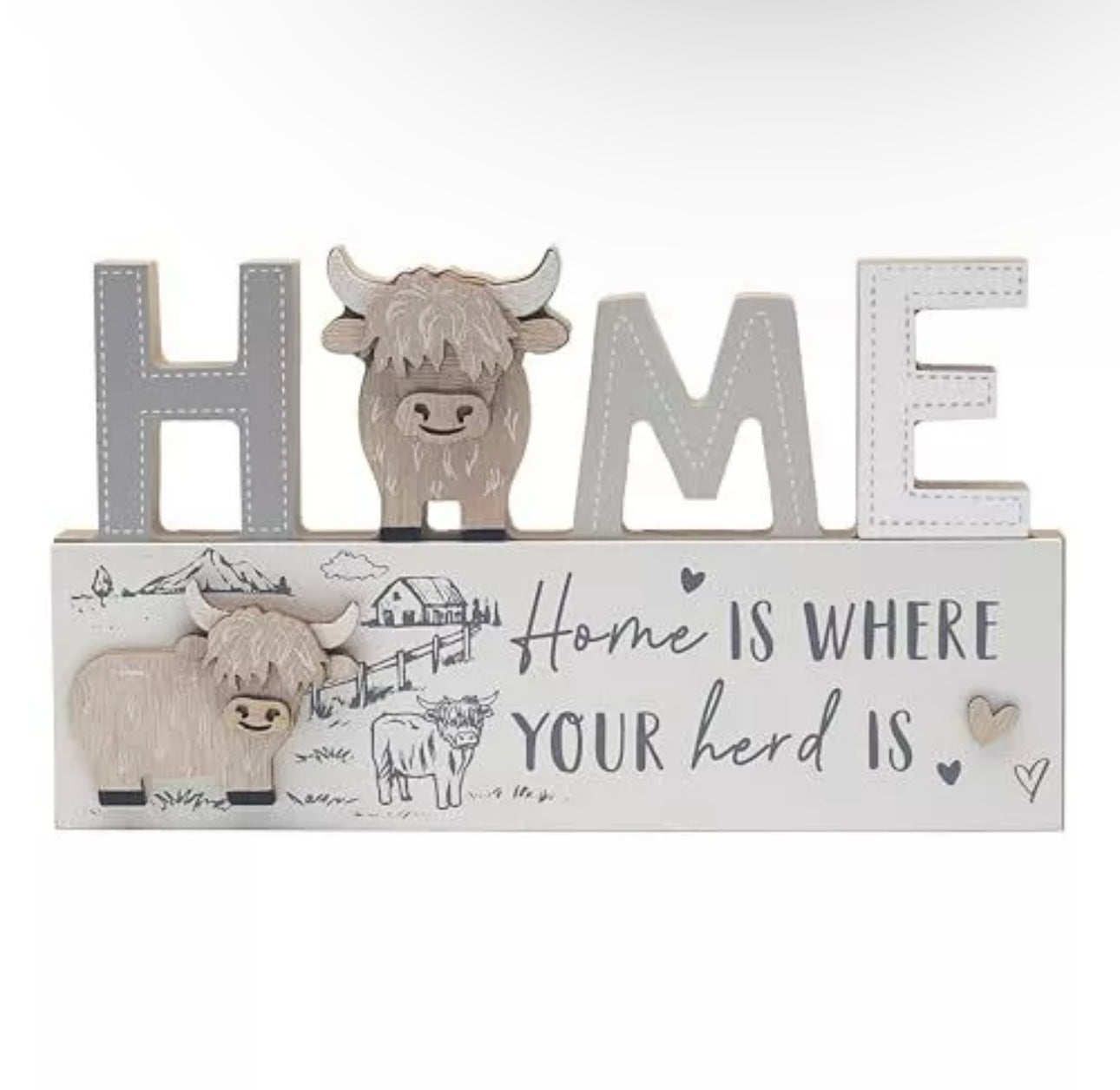 Highland Coo Wooden Plaque
