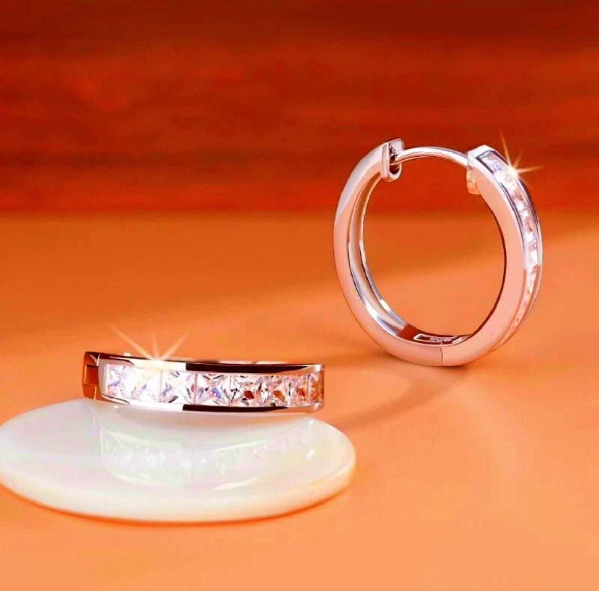 Crystal Huggie Hoop Earrings