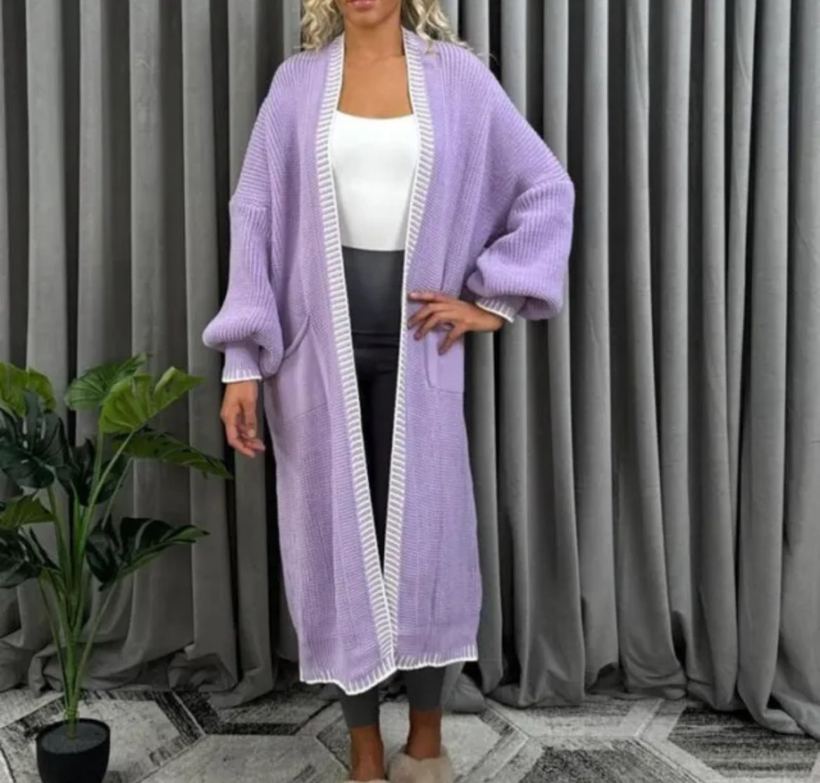 Women’s Long Balloon Sleeve Cardigan