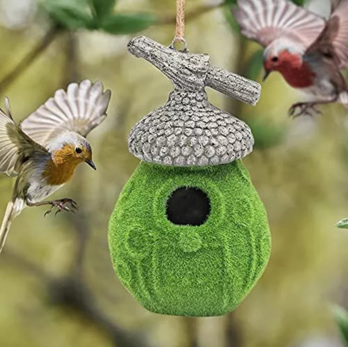 Flocked Acorn Bird Feeder