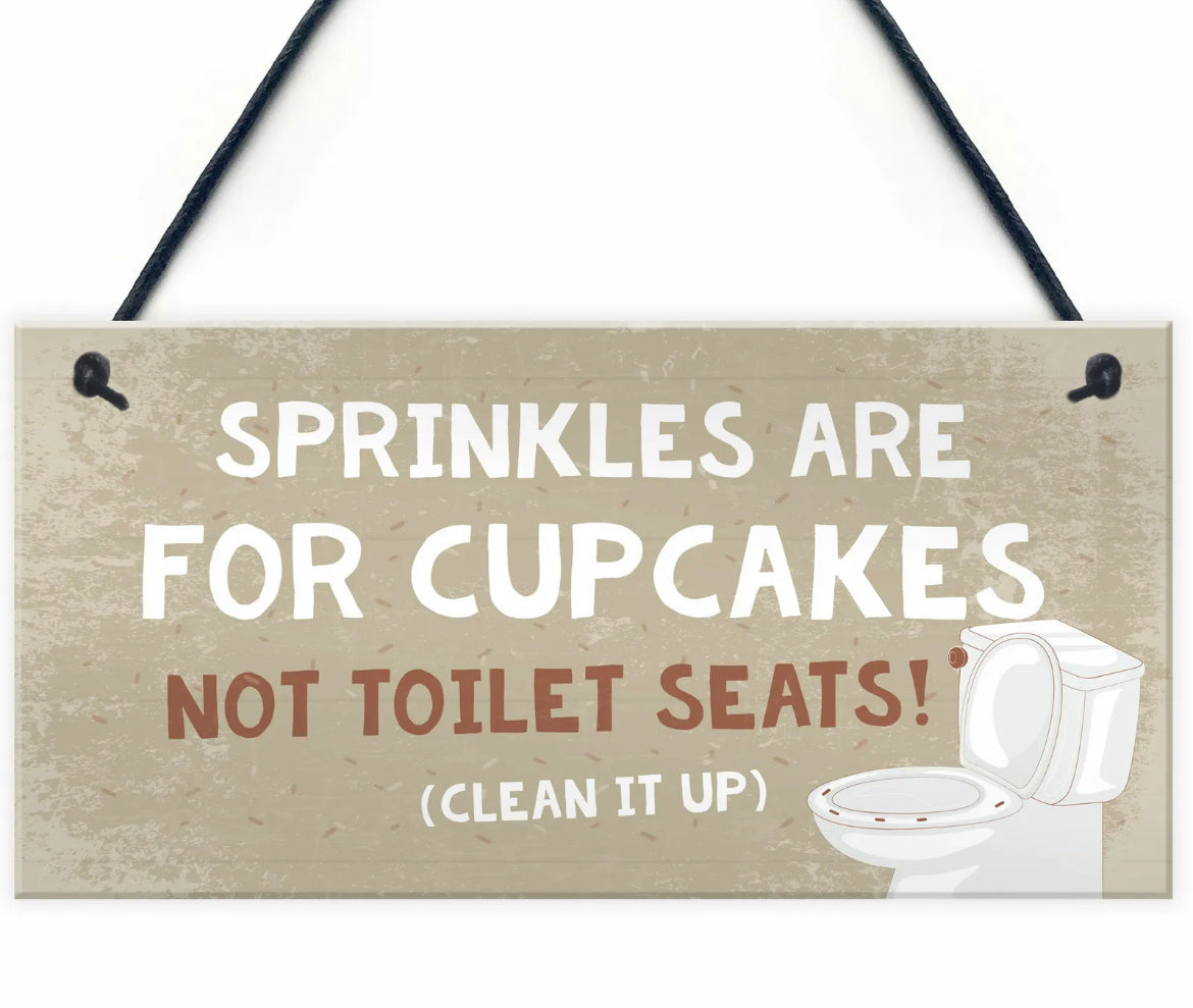 Novelty Sprinkles Bathroom Plaque