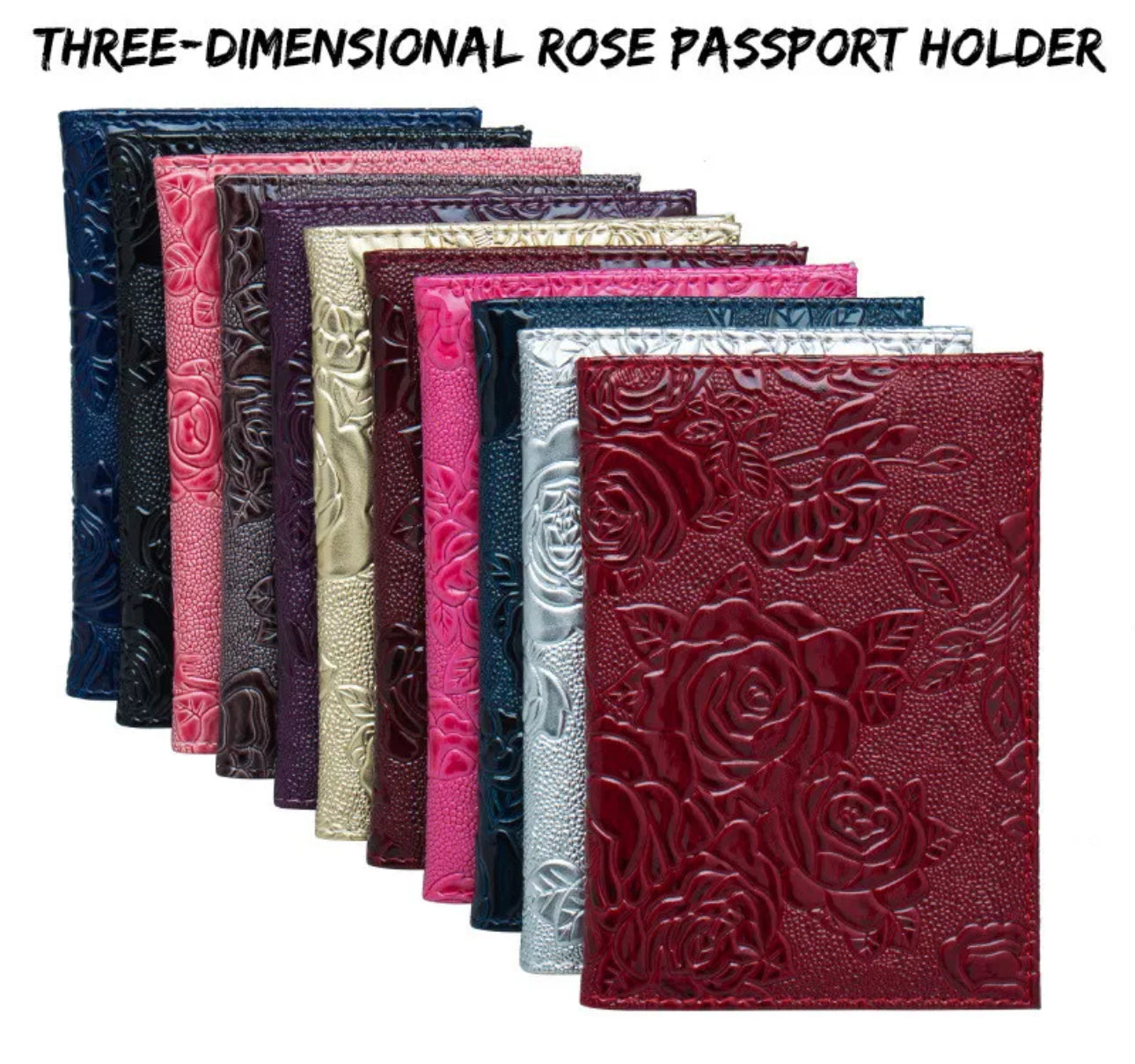 Embossed Rose Passport Cover