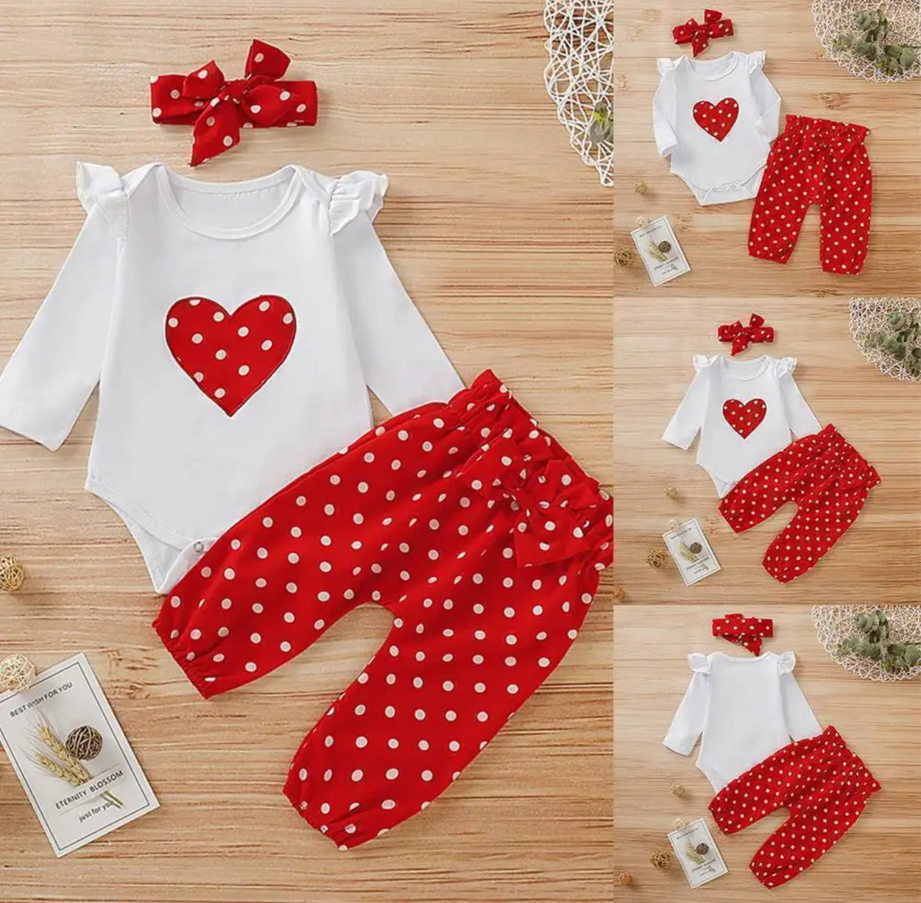 Cute Baby Girl Love Heart Set