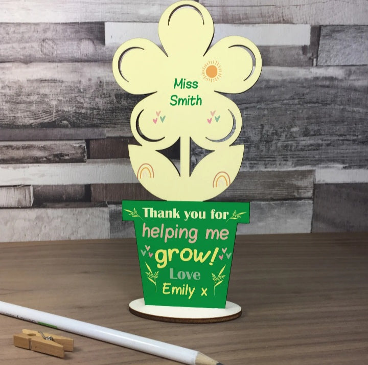 Personalised Help Me Grow Teacher Gift