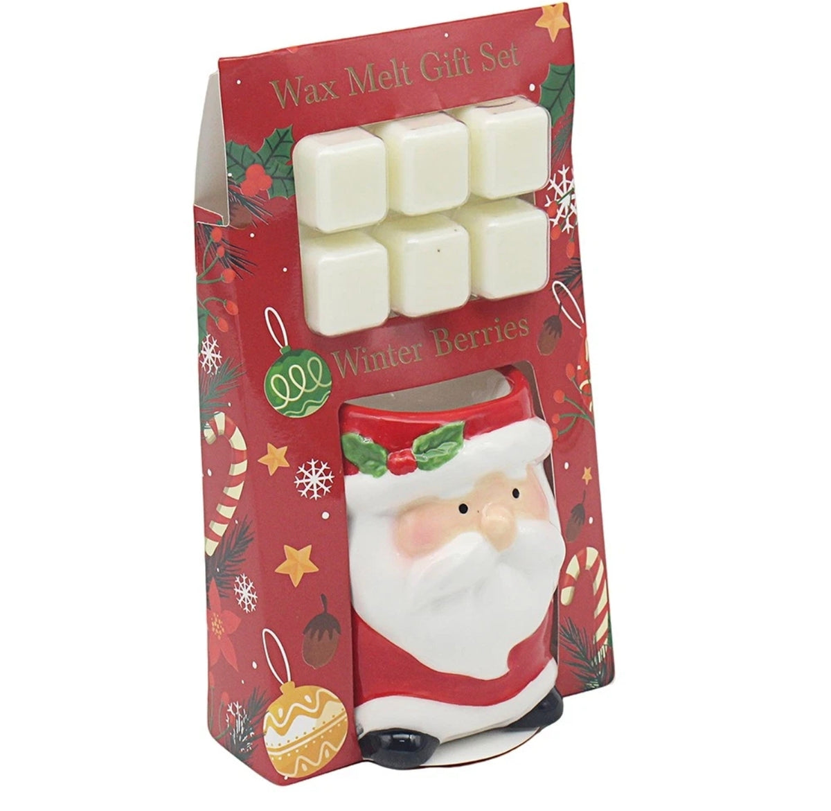 Santa Shaped Wax Burner & 6pc Melts