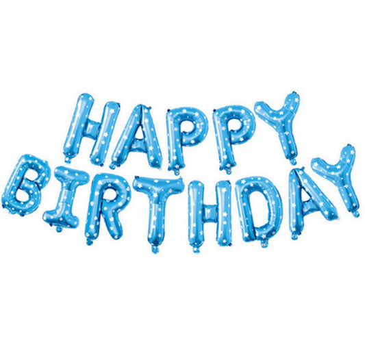 Printed Blue birthday balloon banner
