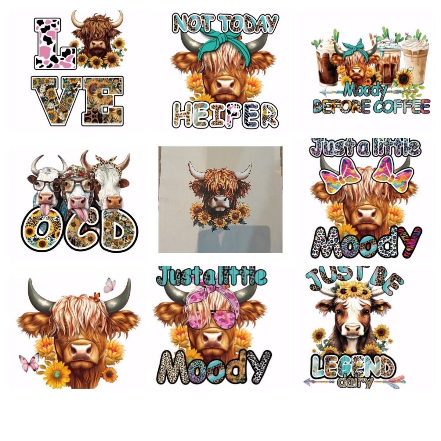 Colourful Highland Cow Tote Bags