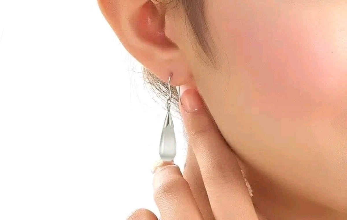 Moonstone Dangle Hook Earrings