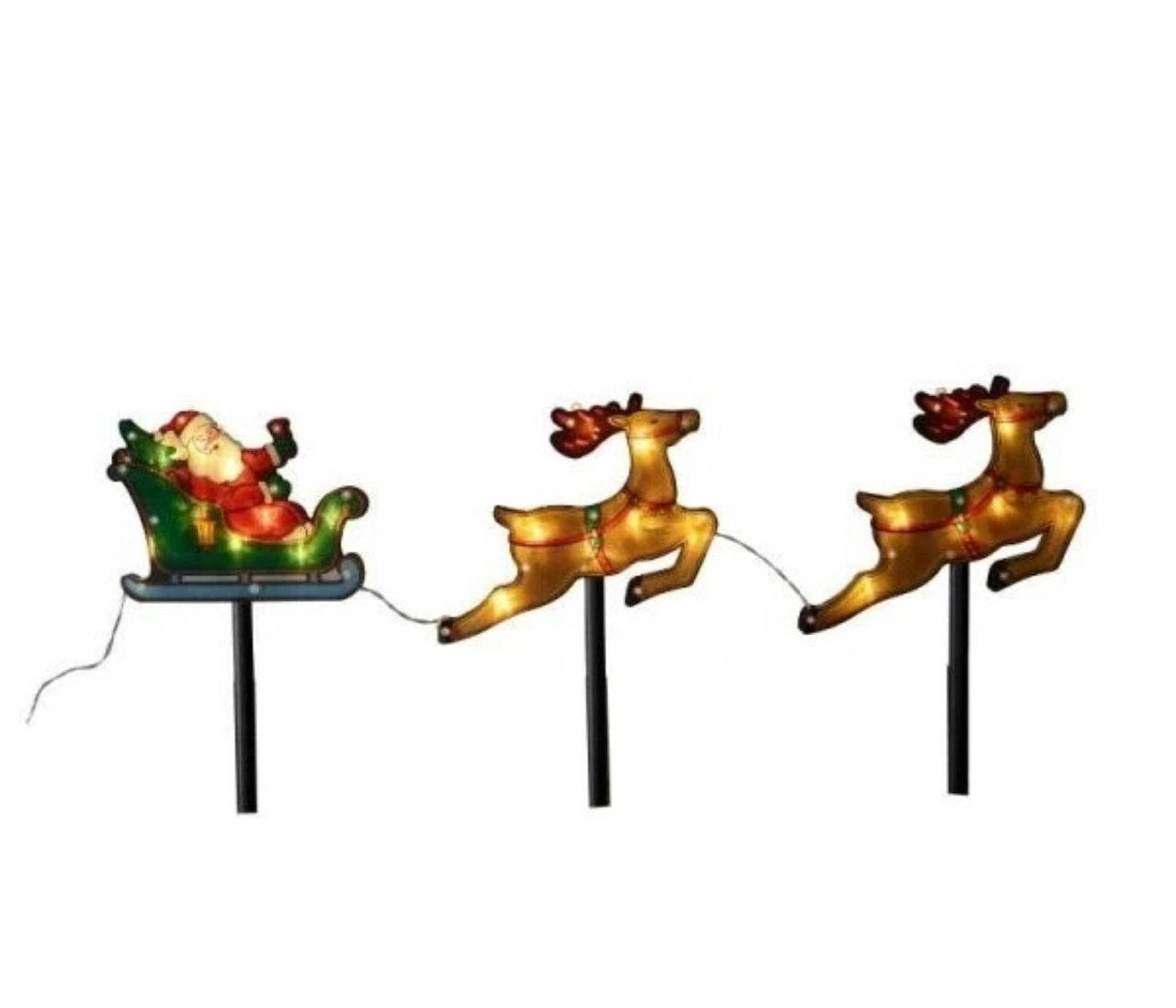 Santa & Reindeer Stake Lights