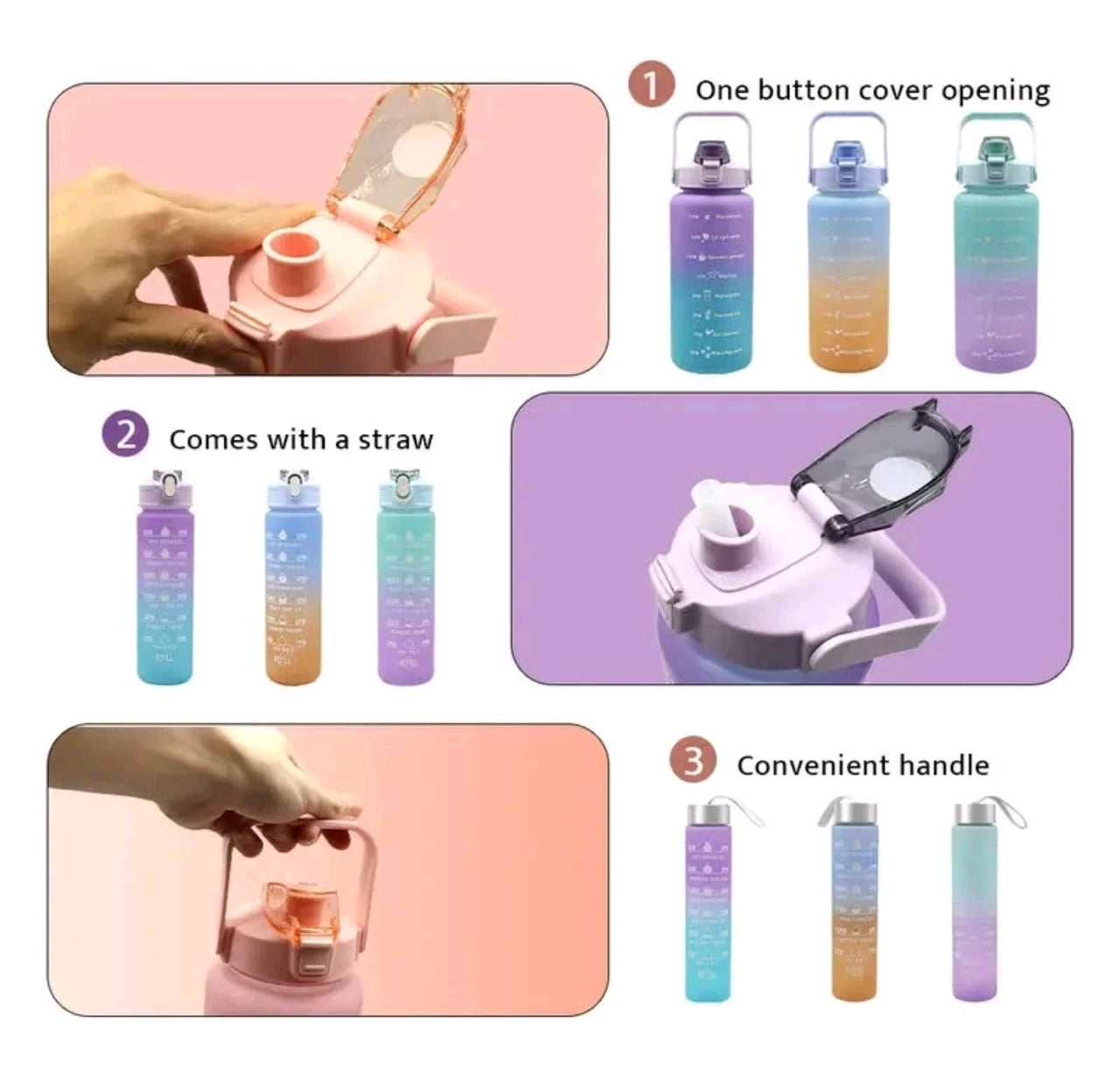 3x Hydration Bottle Set