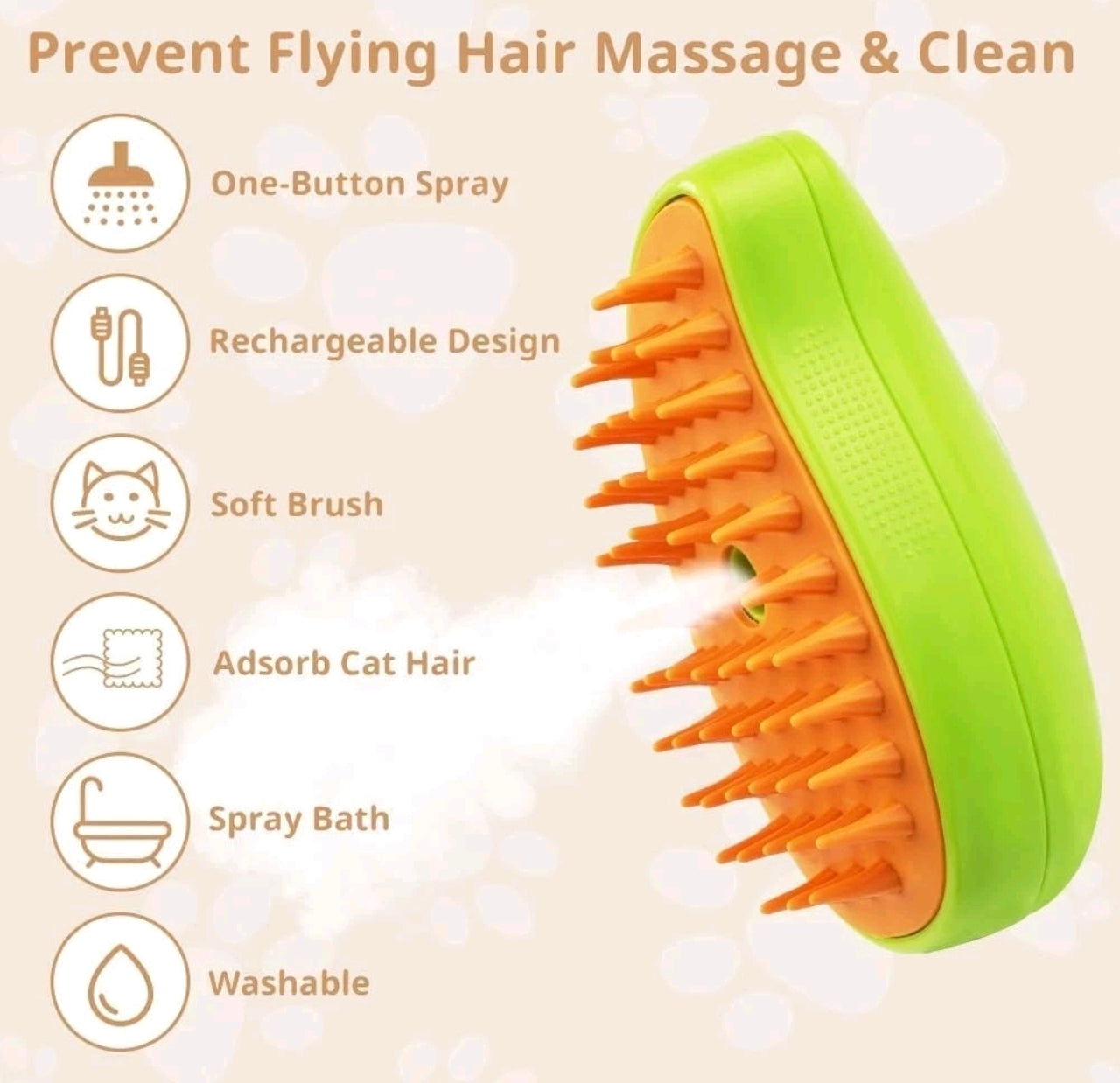 Self Cleaning Steamer Pet Brush