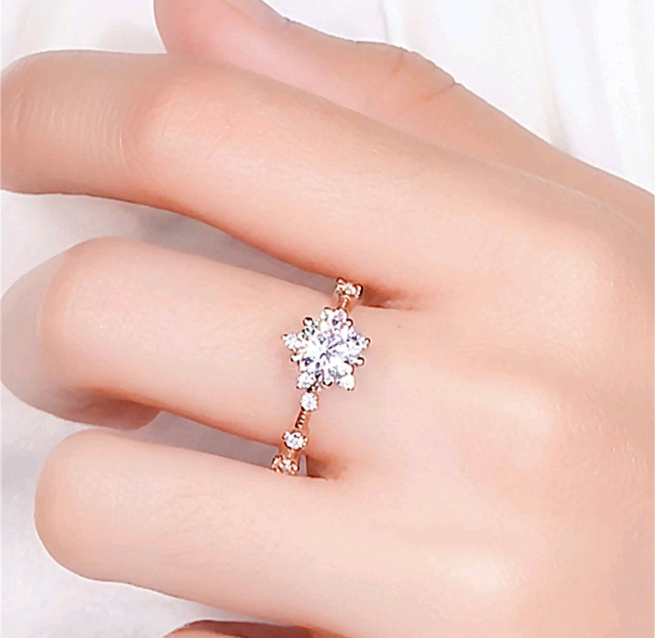 Star CZ Adjustable Rose Gold Ring